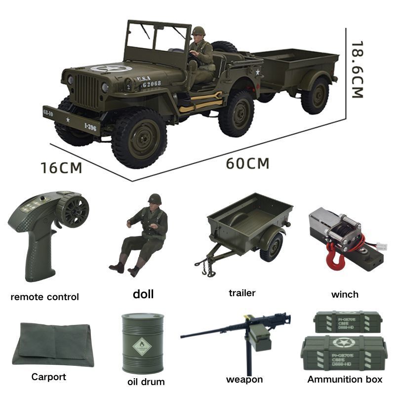 Rc Hobby Grade Truck - JJRC C8815 RCカー 1941年製ジープ・ウィリス 2.4G 4WD
